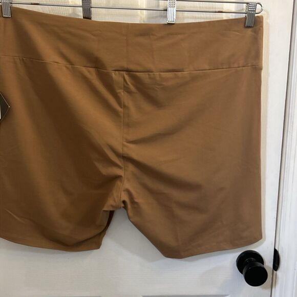 NWT Ava & Viv 3X Brown Bike Shorts Plus Size High Rise Stretch Lounge Soft - Picture 12 of 16